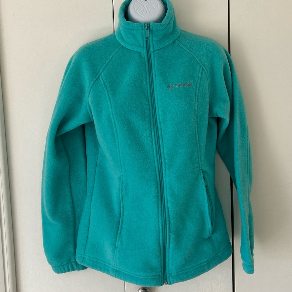 Columbia zip front fleece jacket pockets S